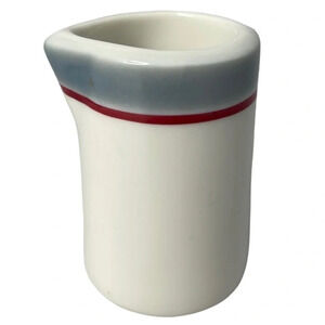 VINTAGE Syracuse China Restaurant Creamer Server Dish White Blue Red